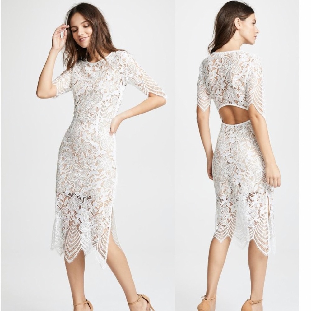 For Love and Lemons White Rehearsal Dinner Dress